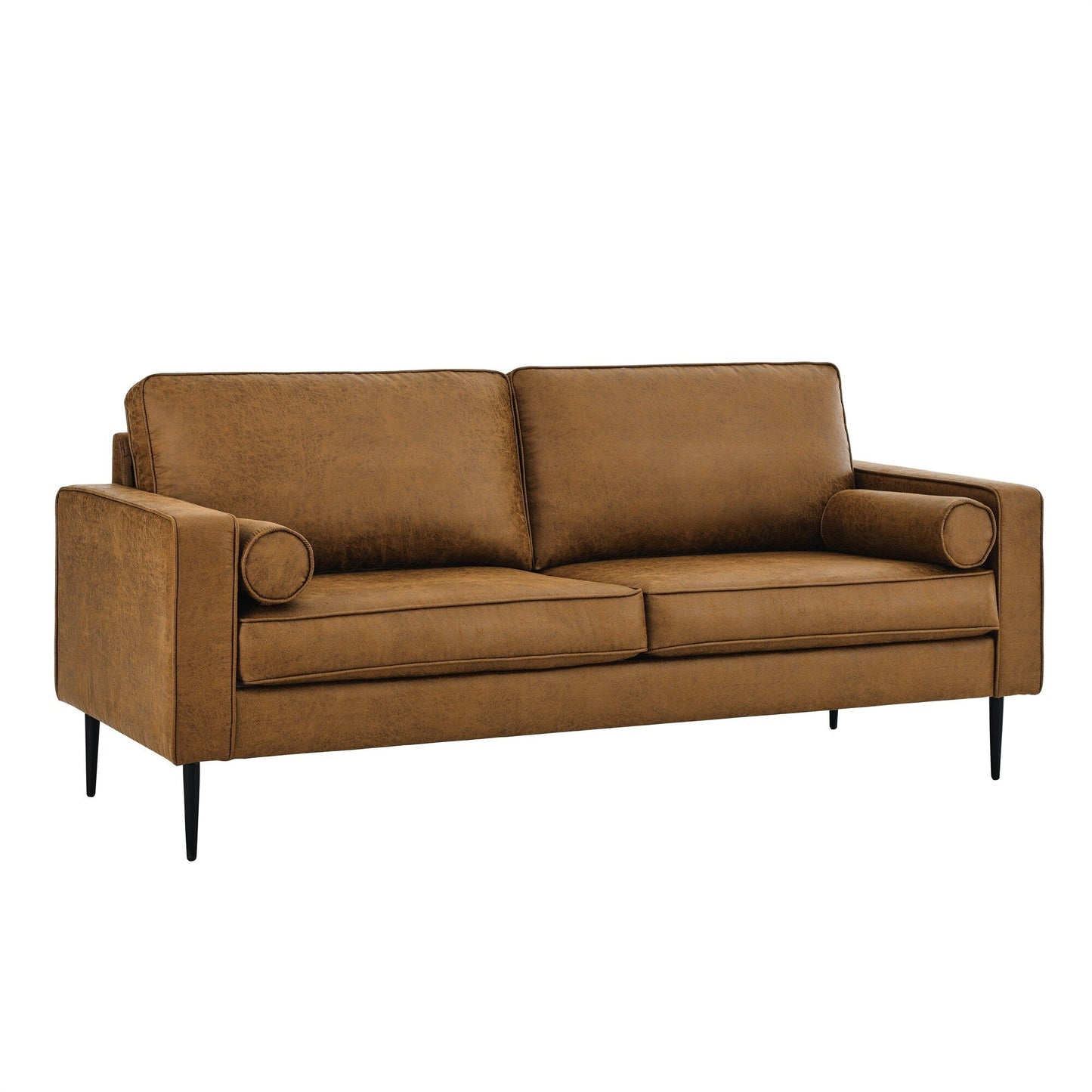 Mid Century Modern 79 Upholstered Loveseat Sofa with Pillow and Pillows for Living Room