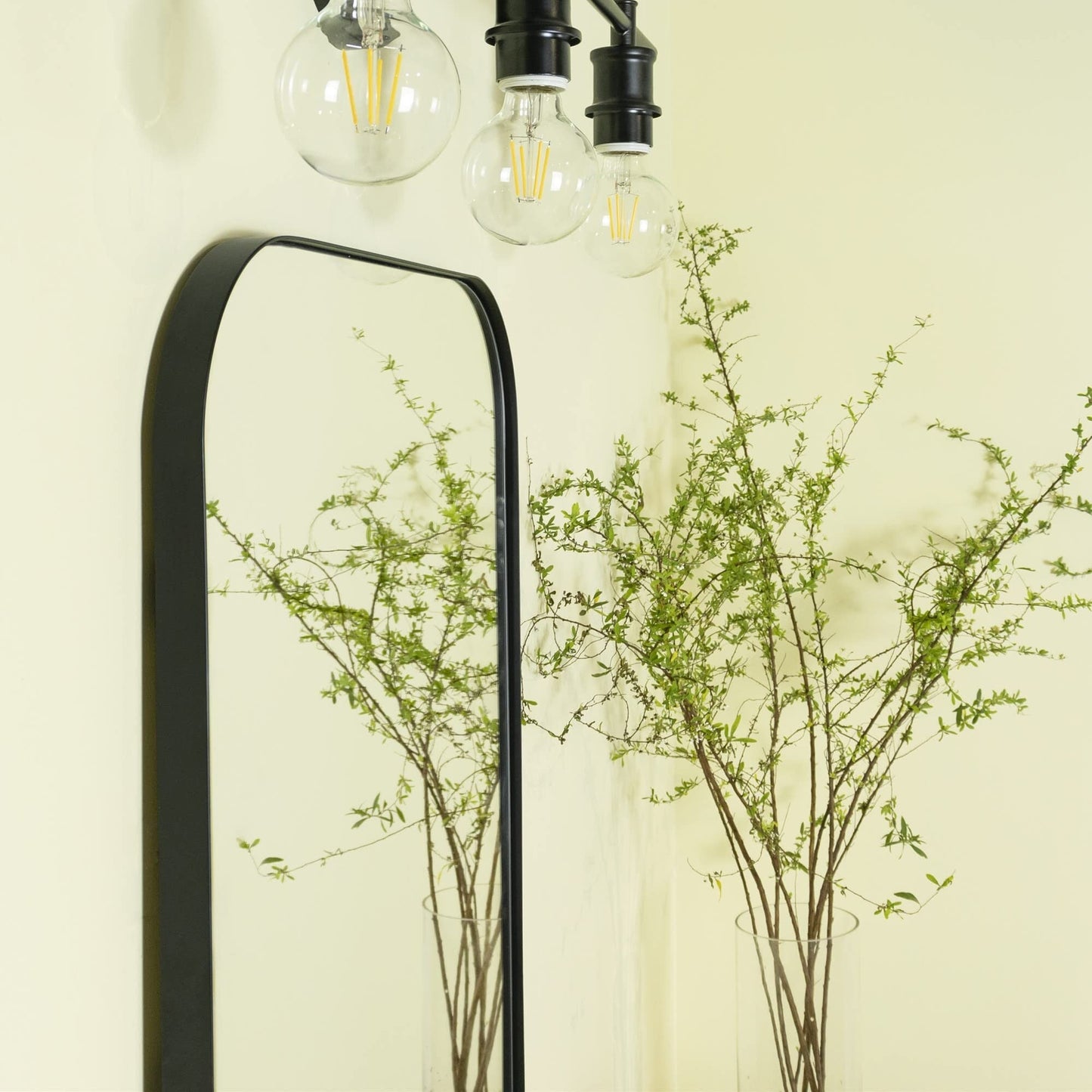 TEHOME Mid-Century Modern Chic Metall Abgerundete Wandspiegel
