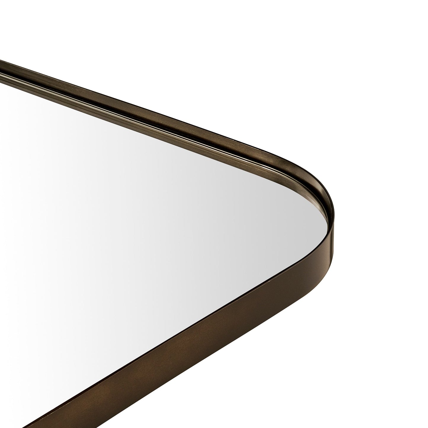 TEHOME Mid-Century Modern Chic Metall Abgerundete Wandspiegel