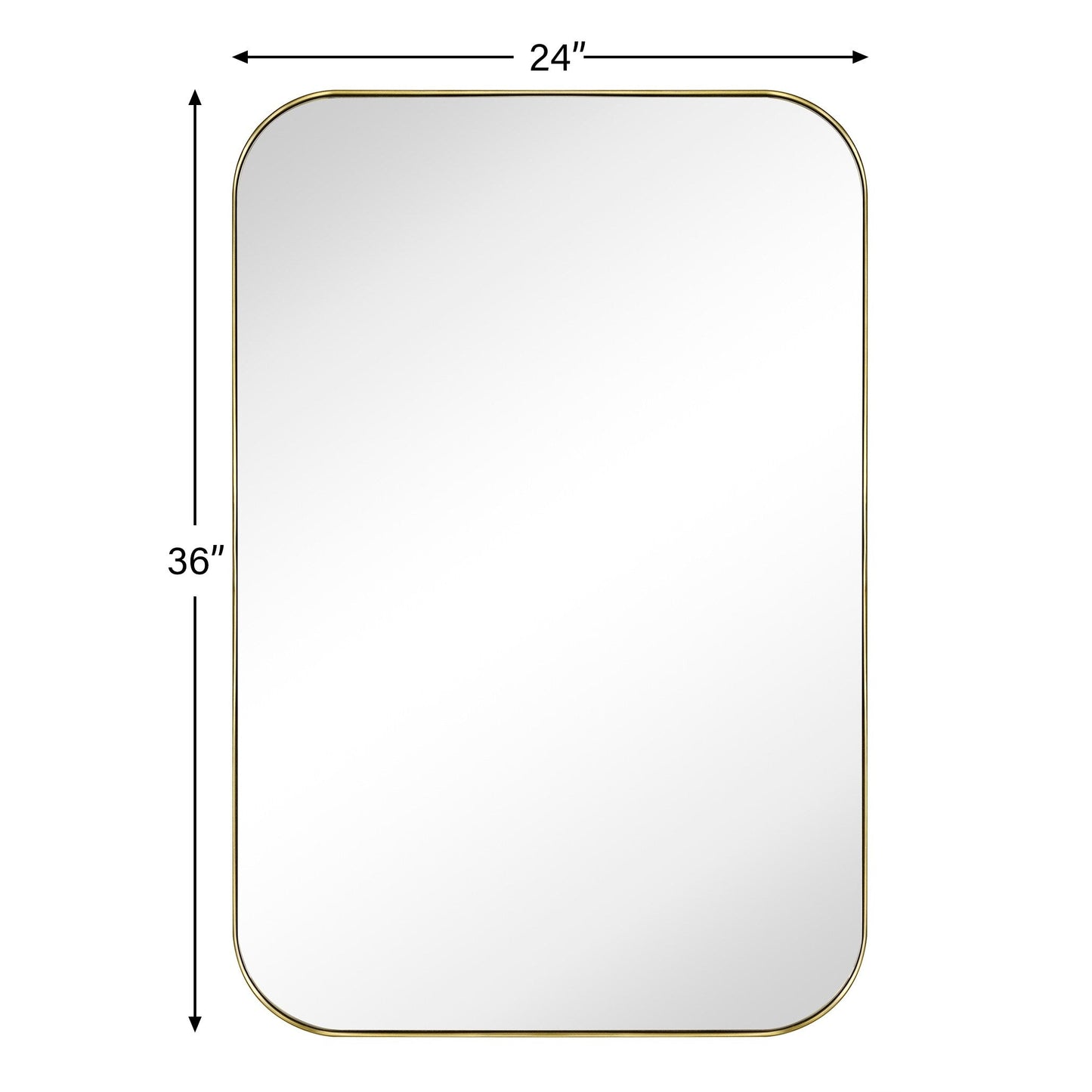 TEHOME Mid-Century Modern Chic Metall Abgerundete Wandspiegel
