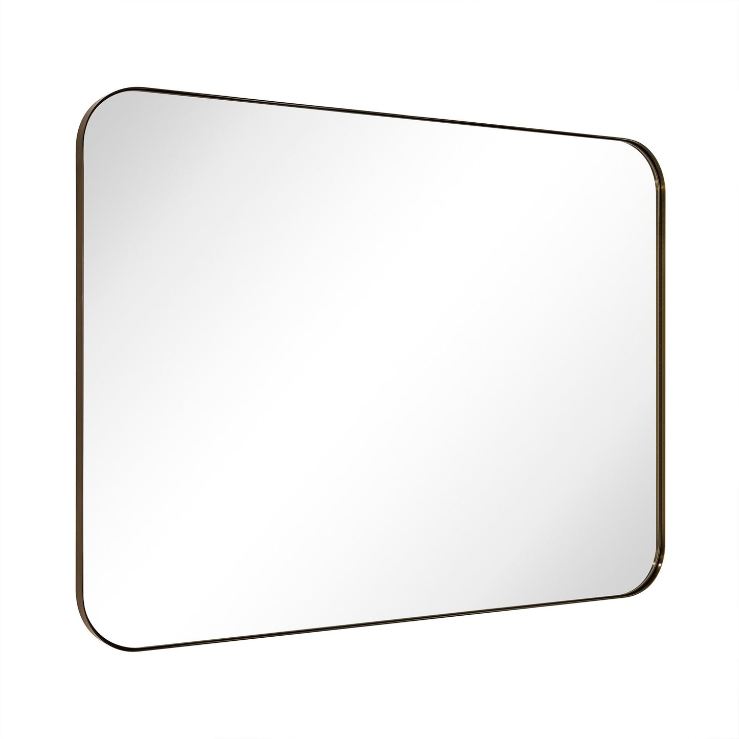 TEHOME Mid-Century Modern Chic Metall Abgerundete Wandspiegel
