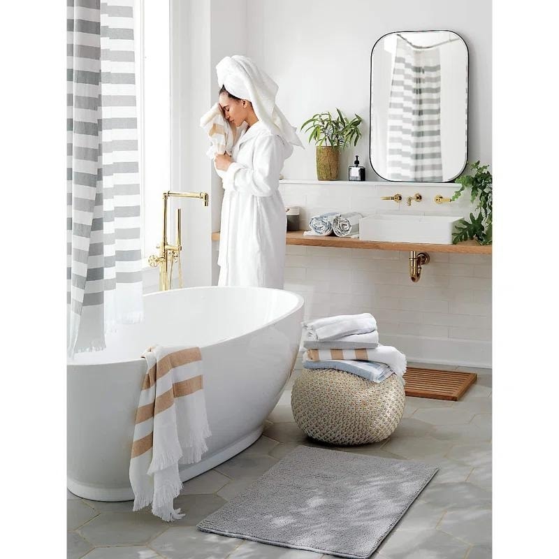 TEHOME Mid-Century Modern Chic Metall Abgerundete Wandspiegel