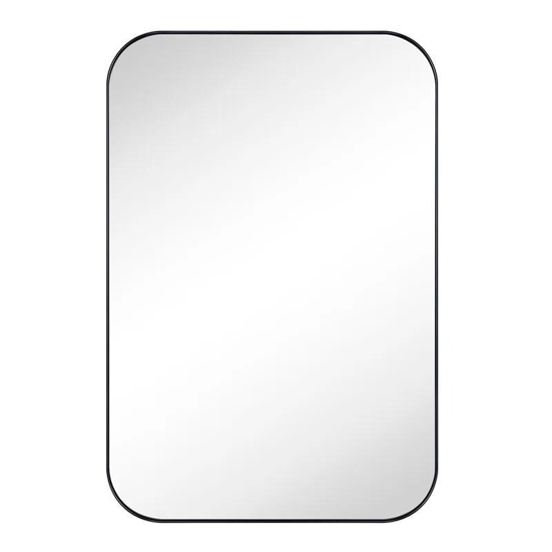 TEHOME Mid-Century Modern Chic Metall Abgerundete Wandspiegel