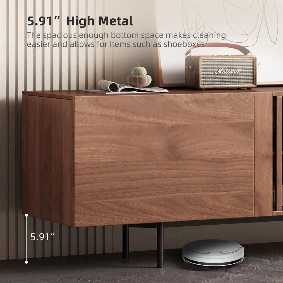 Mid-Century Modern TV-Ständer mit 4 Türen, Aufbewahrungsschränke, passend für Fernseher bis zu 100 Zoll, Entertainment-Center für das Wohnzimmer