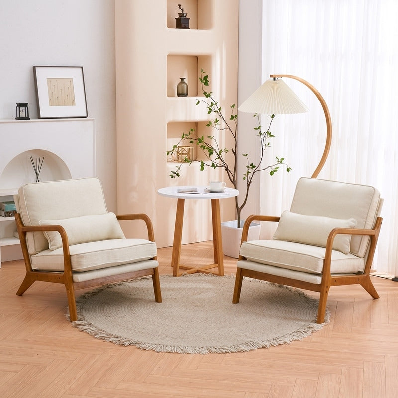 Gepolsterter Akzentstuhl im Mid-Century-Modern-Stil