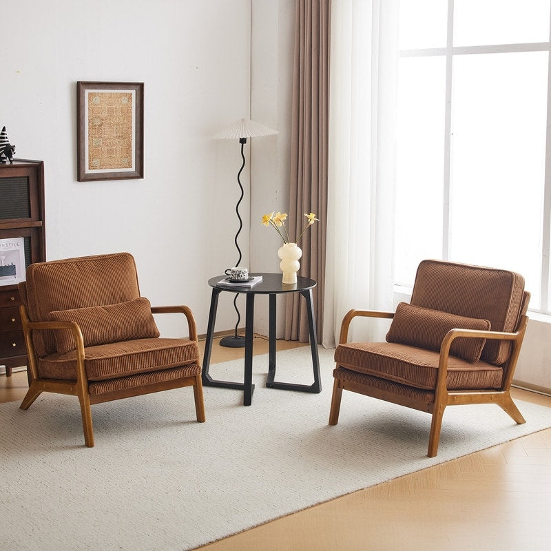 Gepolsterter Akzentstuhl im Mid-Century-Modern-Stil