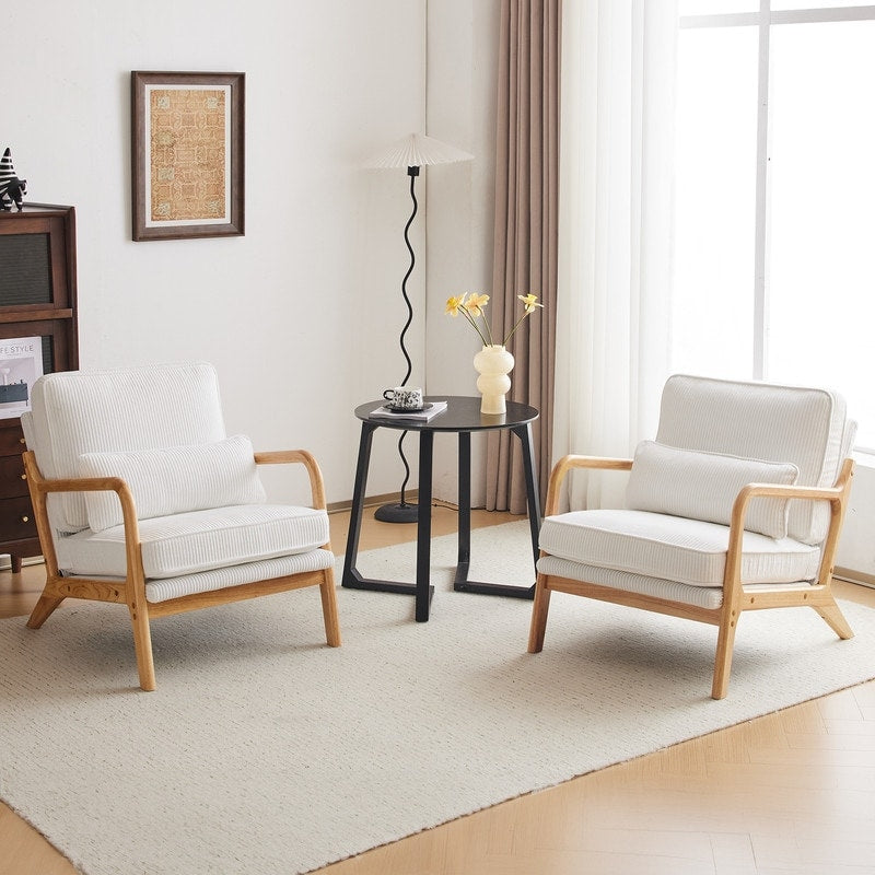 Gepolsterter Akzentstuhl im Mid-Century-Modern-Stil