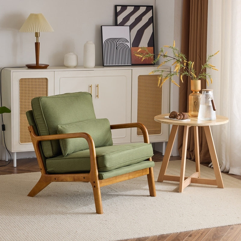 Gepolsterter Akzentstuhl im Mid-Century-Modern-Stil