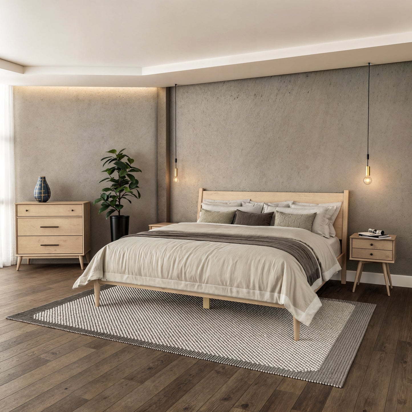 Mid-Century Paneelbett
