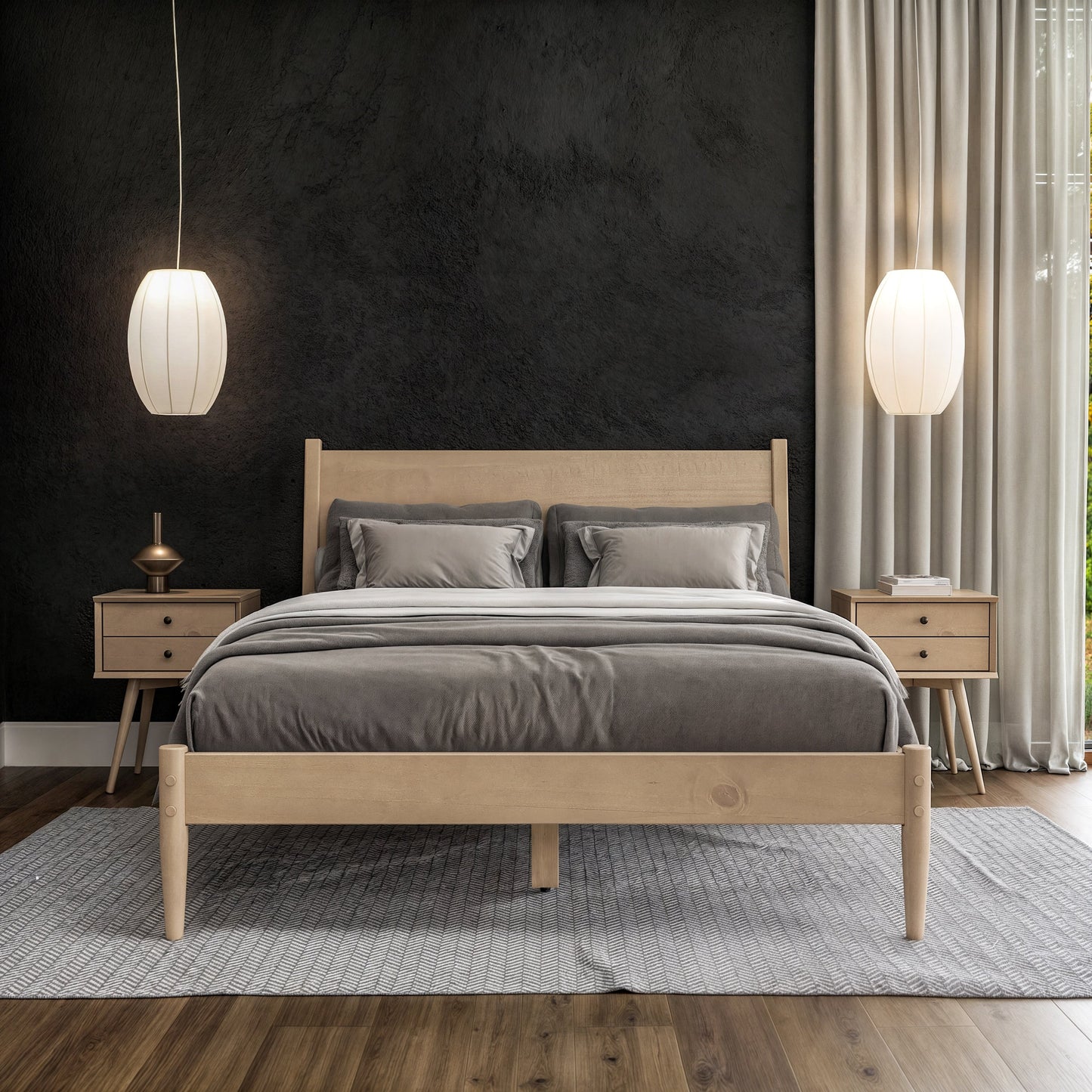Mid-Century Paneelbett
