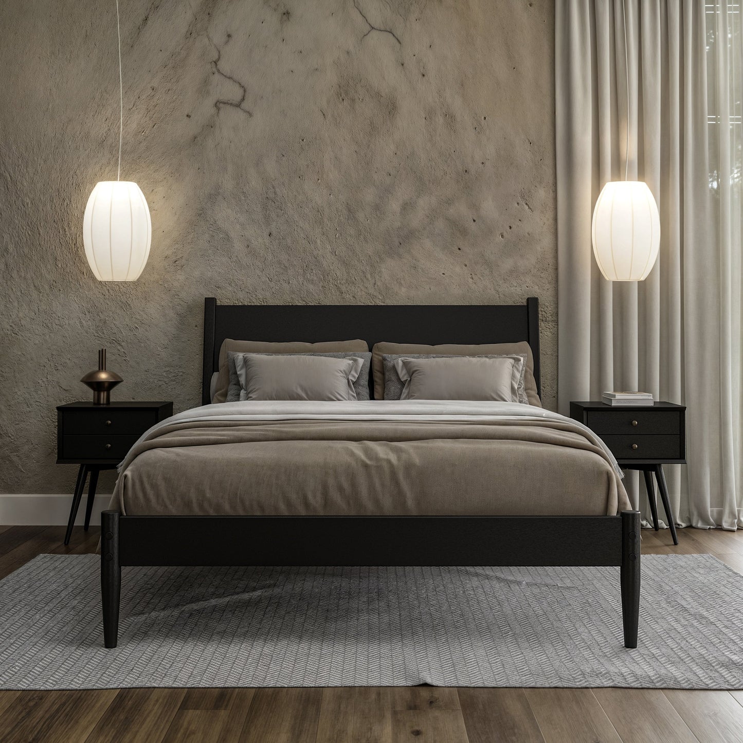 Mid-Century Paneelbett