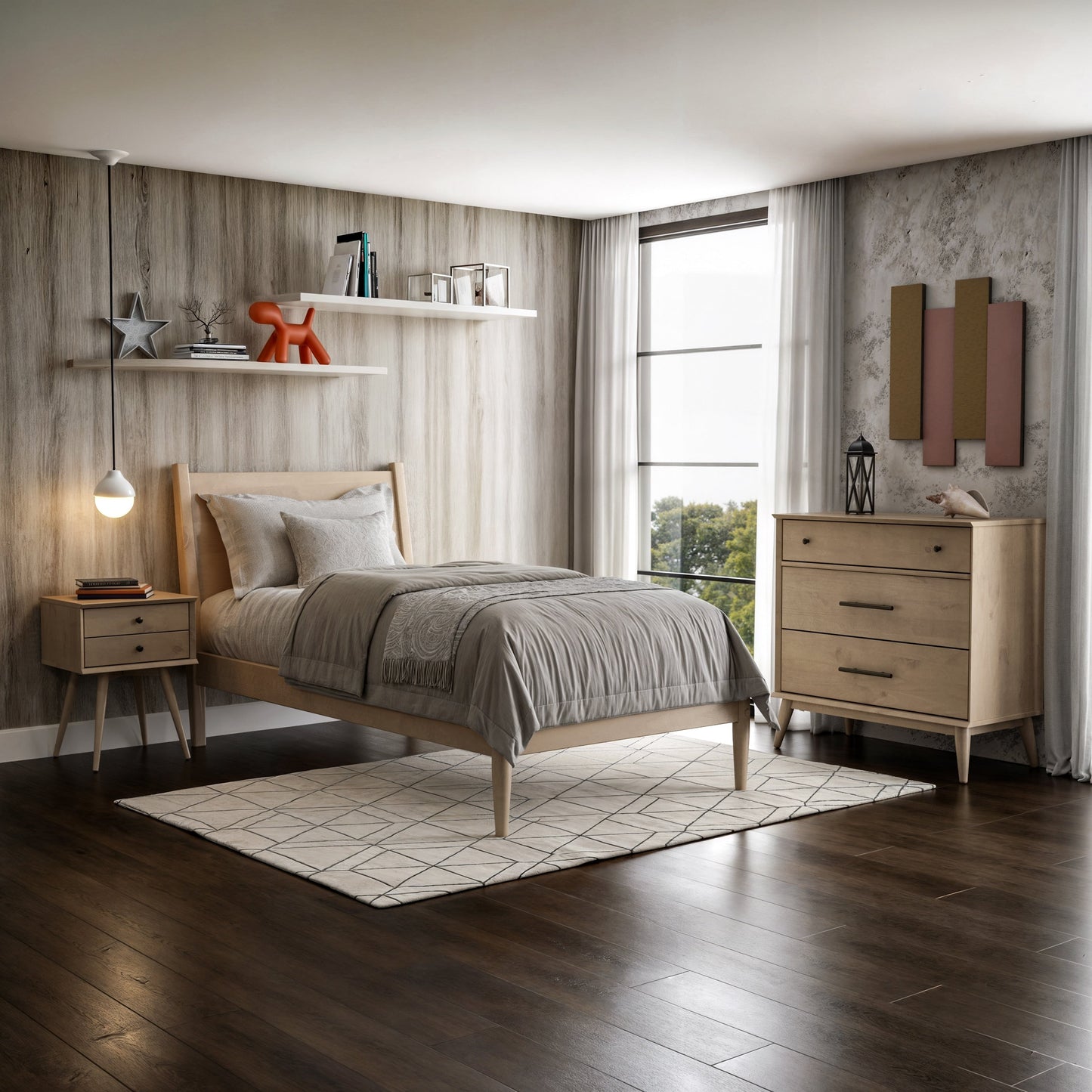Mid-Century Paneelbett