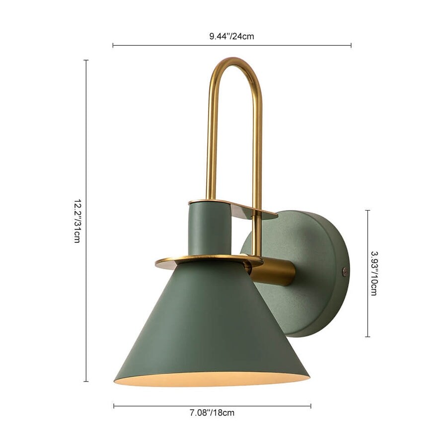 Mid-Century Modern 1-flammige Kegel-Wandleuchte - 7 Zoll Schlafzimmerleuchte