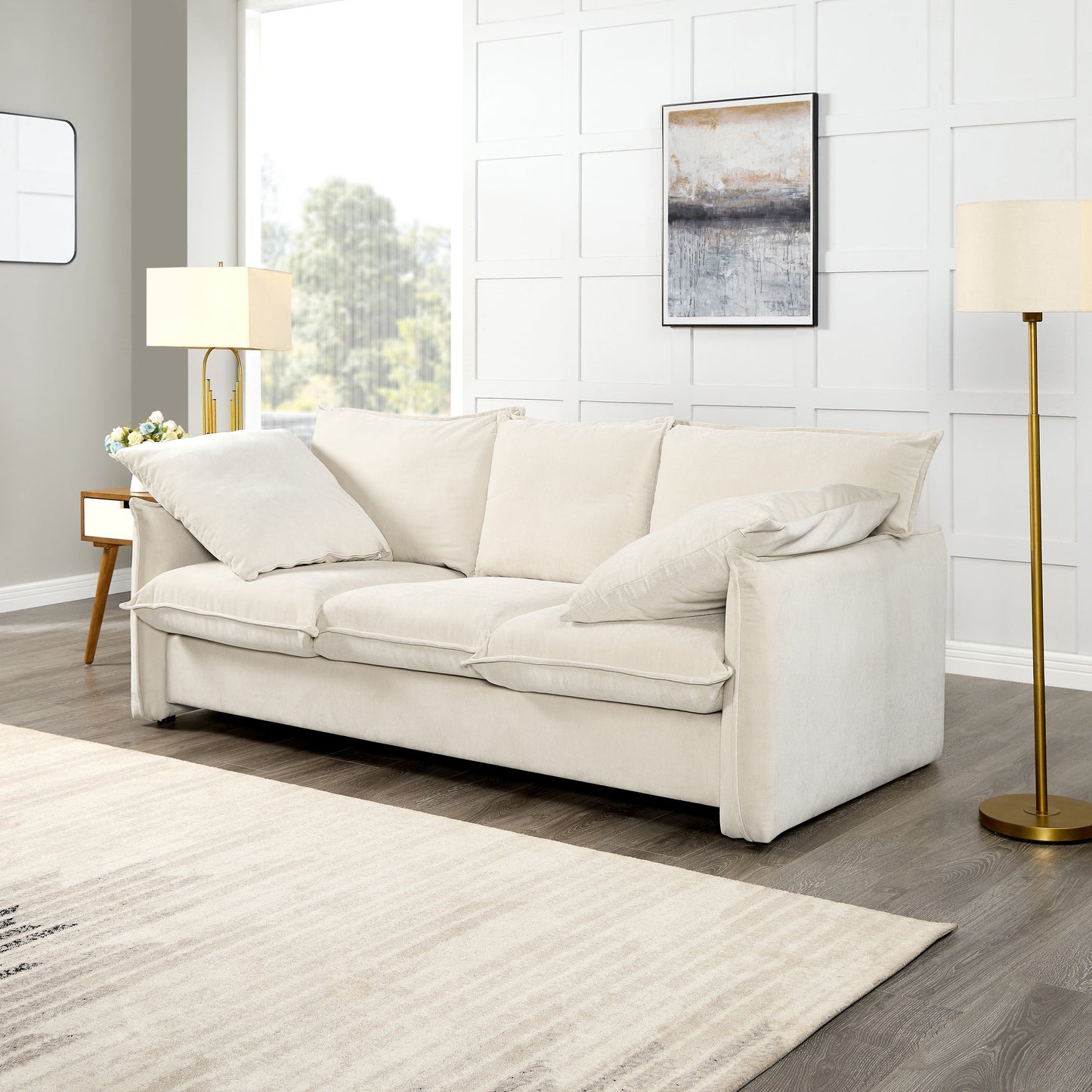 Mid-century Sofa 3 Seater Cozy Couch for Living room Apartment Lounge Bedroom