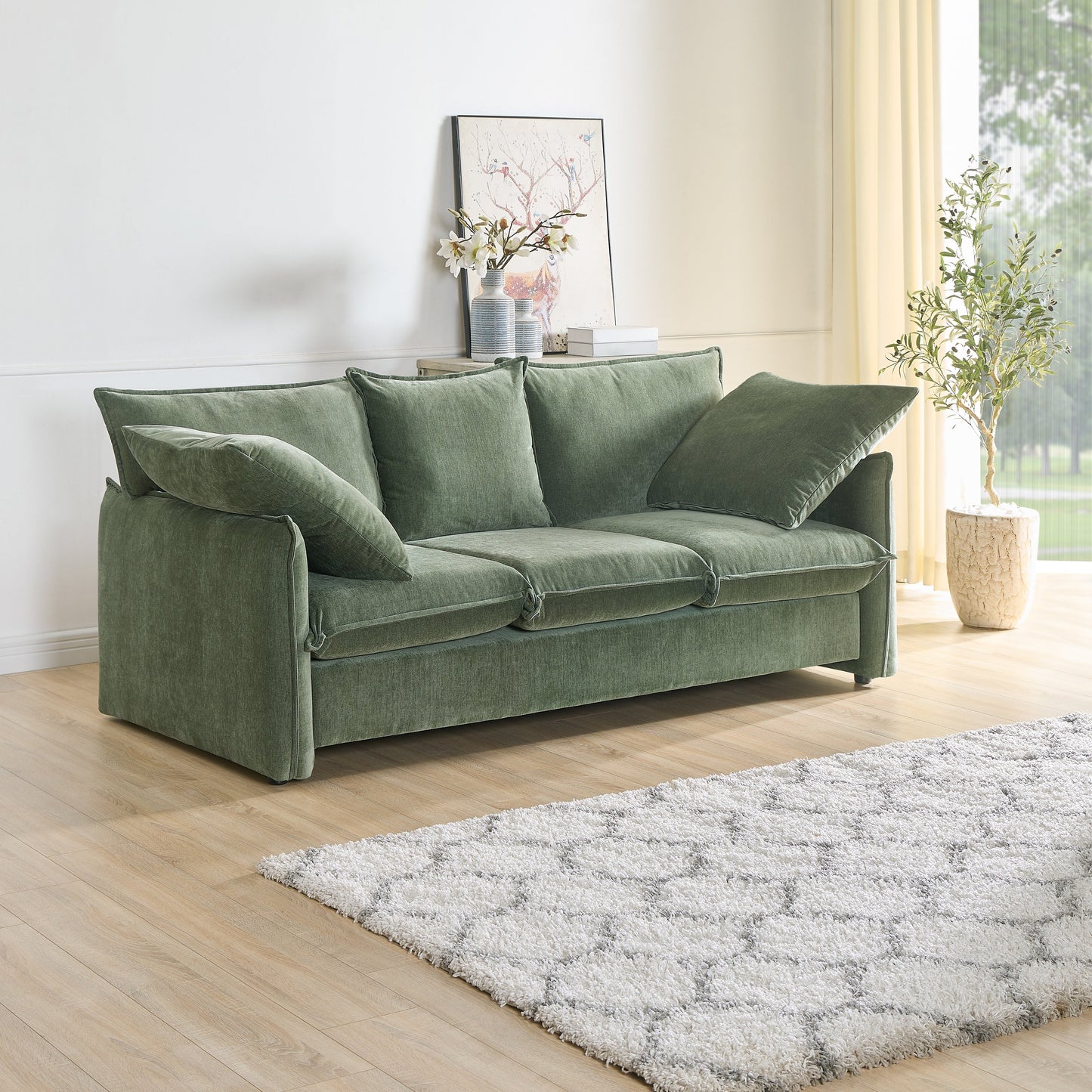 Mid-century Sofa 3 Seater Cozy Couch for Living room Apartment Lounge Bedroom