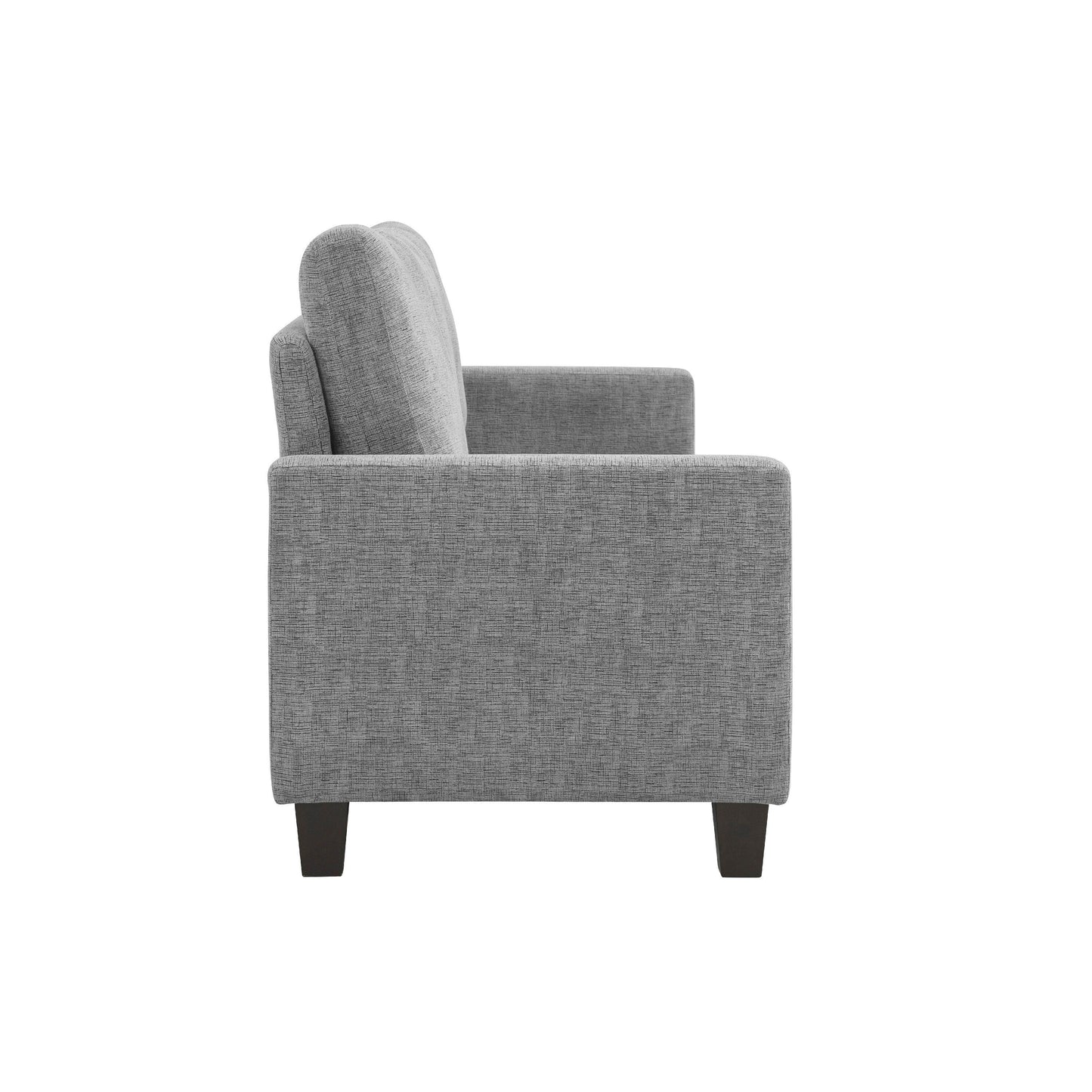 Mihi Sofa, Gray Chenille, 76 Inch, Black Tapered Wood Legs