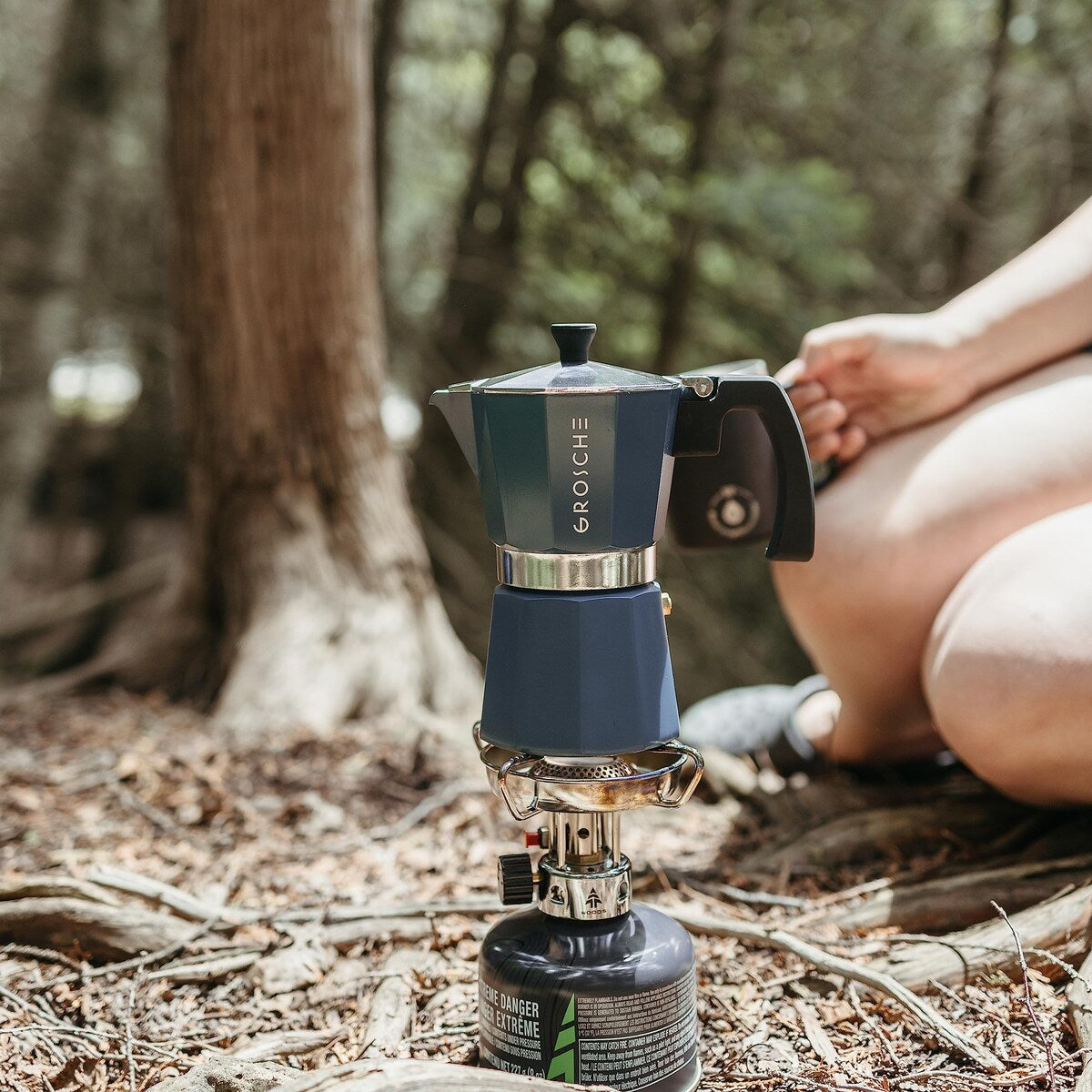 Milano Moka-Kanne, Espressokocher für den Herd, Greca-Kaffeemaschine, Kaffeemaschine und Espressokocher für den Herd (Grau, 9 Tassen)