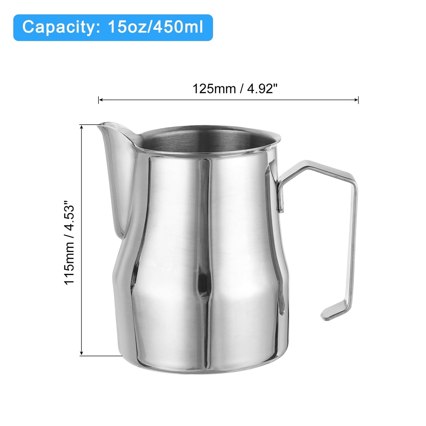 Milchaufschäumkrug, 12 oz/350 ml mit Griff für das Home Cafe