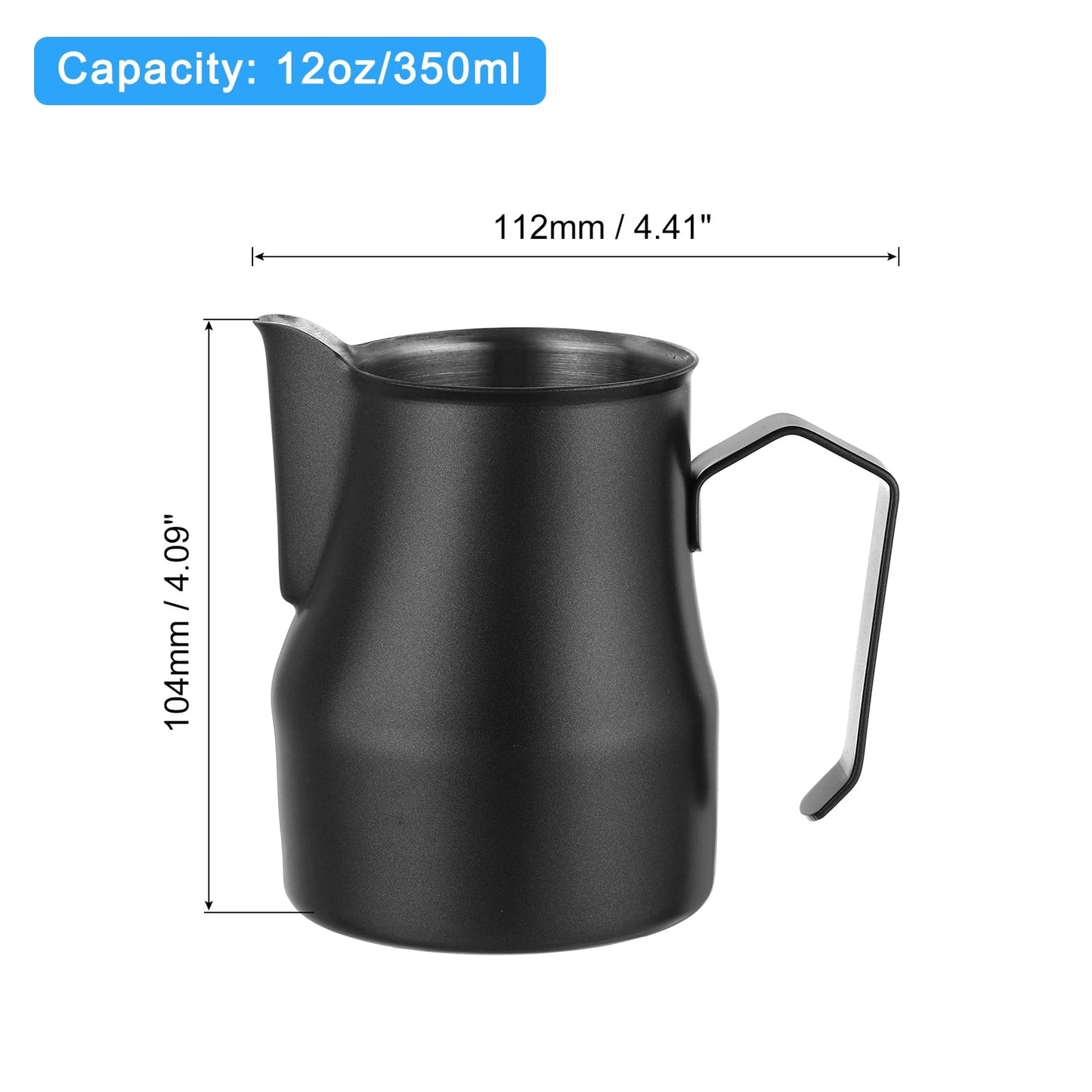 Milchaufschäumkrug, 12 oz/350 ml mit Griff für das Home Cafe
