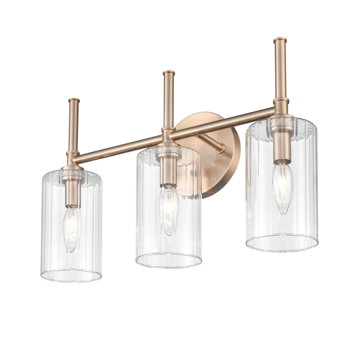 Millennium Lighting Chastine Badezimmer-Waschtischleuchte mit klaren, abgeschrägten Glasschirmen