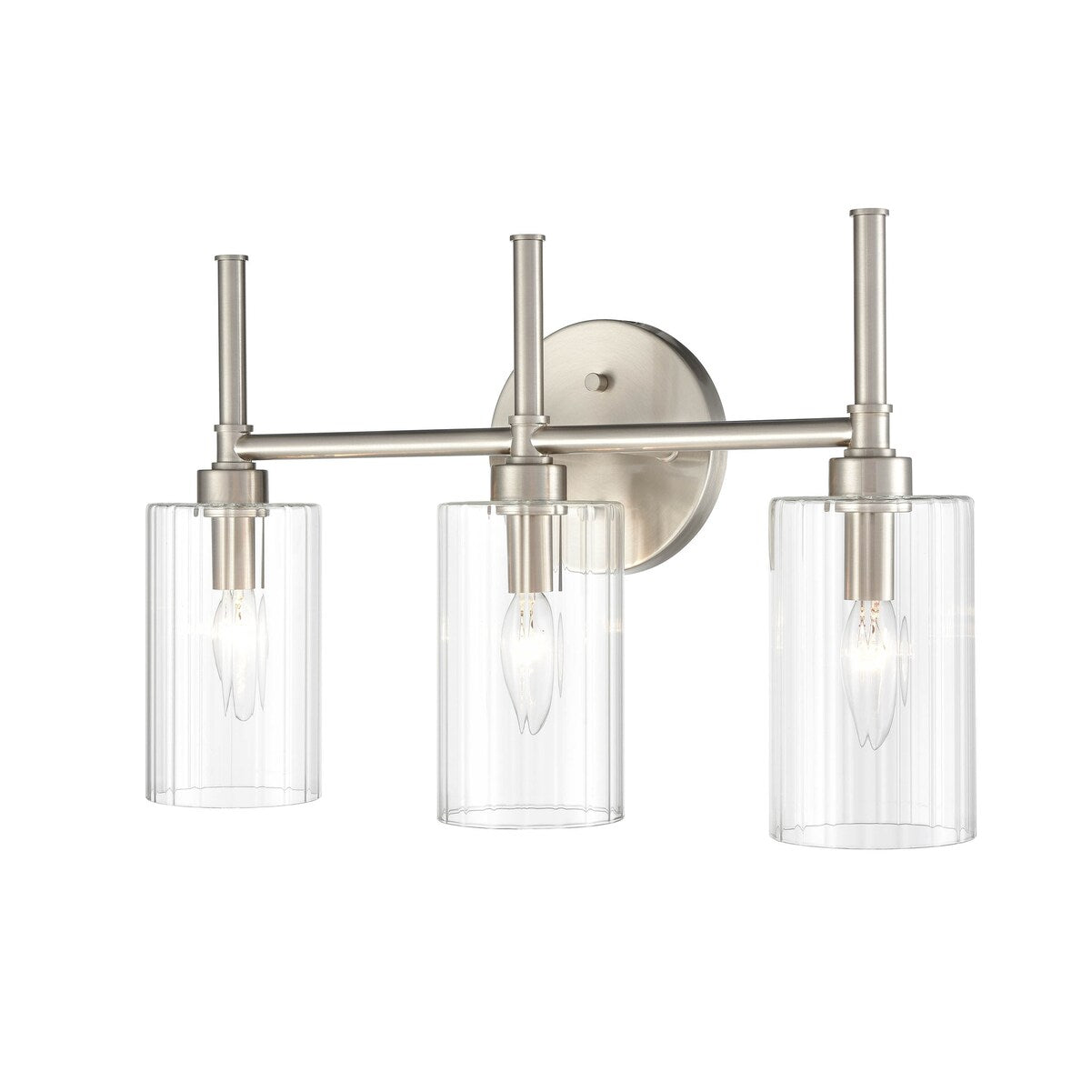 Millennium Lighting Chastine Badezimmer-Waschtischleuchte mit klaren, abgeschrägten Glasschirmen