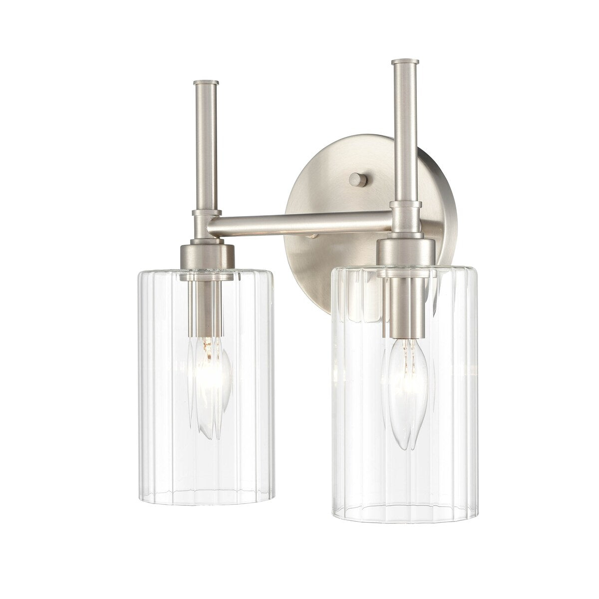 Millennium Lighting Chastine Badezimmer-Waschtischleuchte mit klaren, abgeschrägten Glasschirmen