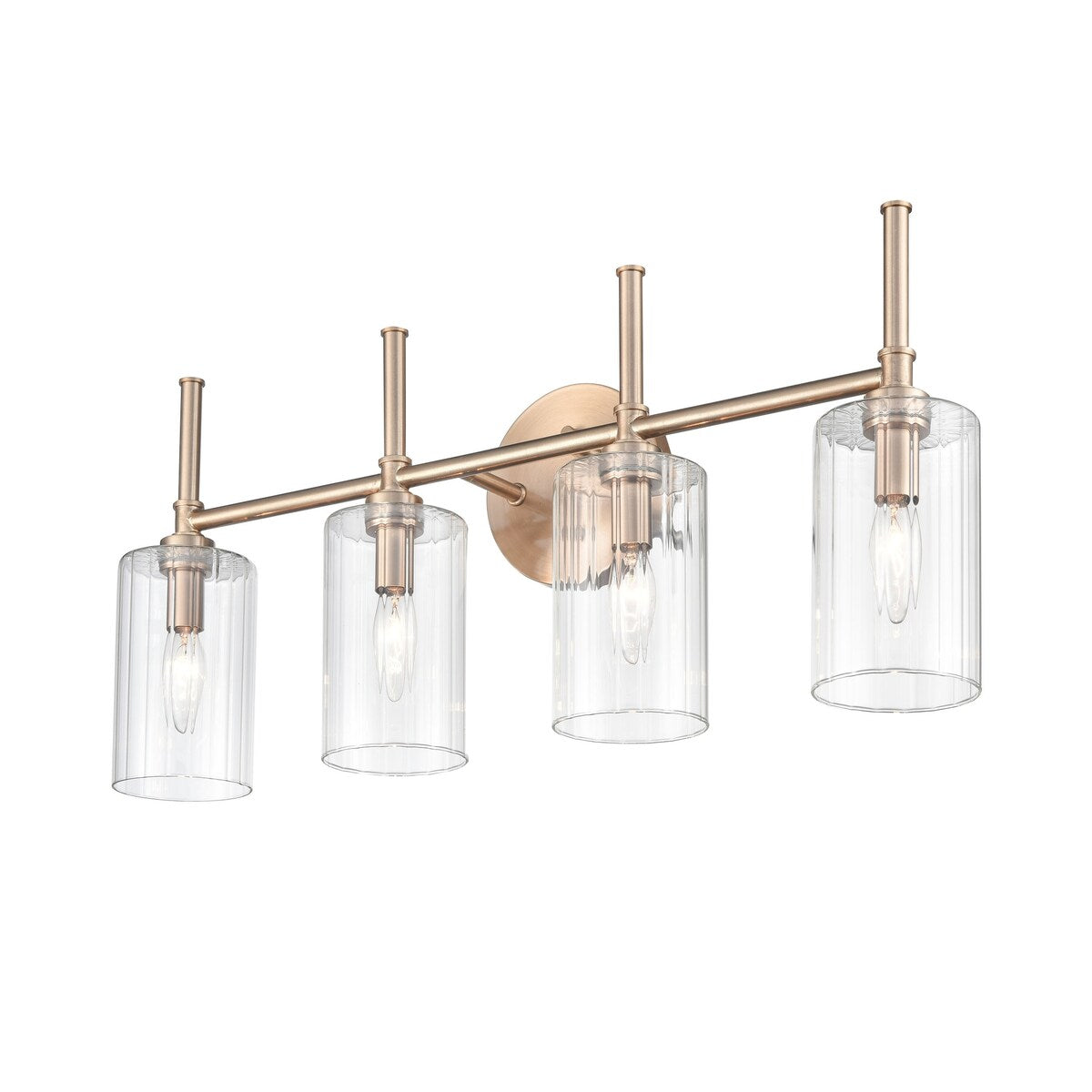 Millennium Lighting Chastine Badezimmer-Waschtischleuchte mit klaren, abgeschrägten Glasschirmen