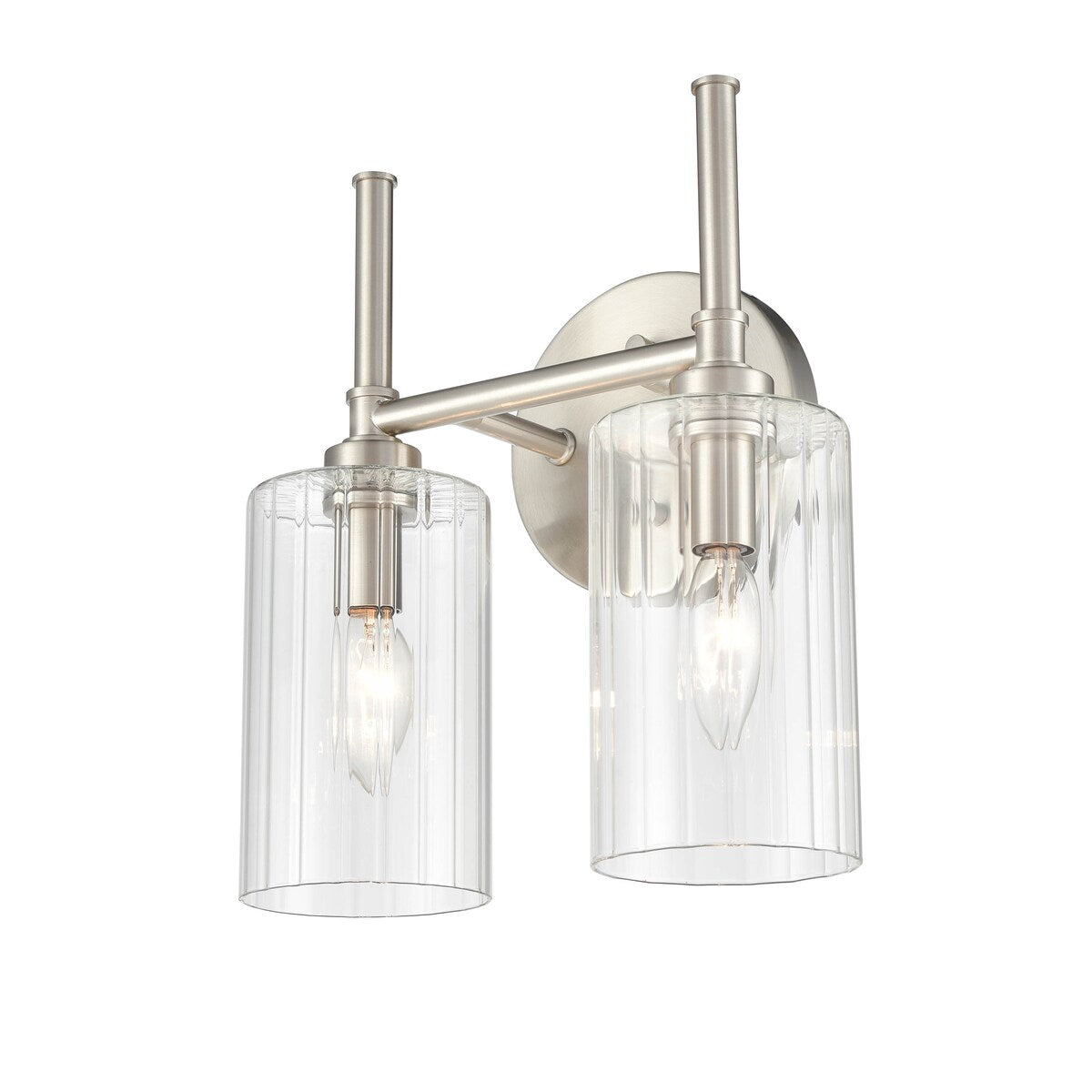 Millennium Lighting Chastine Badezimmer-Waschtischleuchte mit klaren, abgeschrägten Glasschirmen