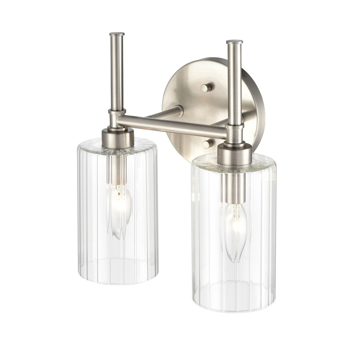Millennium Lighting Chastine Badezimmer-Waschtischleuchte mit klaren, abgeschrägten Glasschirmen