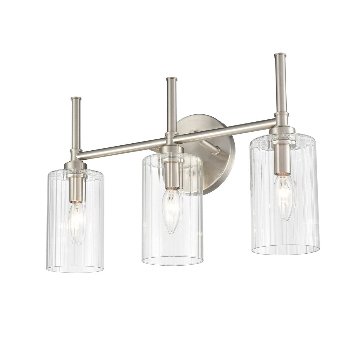 Millennium Lighting Chastine Badezimmer-Waschtischleuchte mit klaren, abgeschrägten Glasschirmen