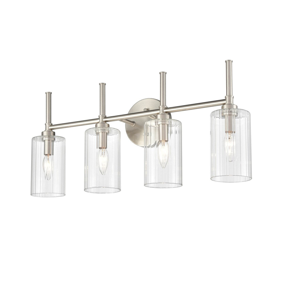 Millennium Lighting Chastine Badezimmer-Waschtischleuchte mit klaren, abgeschrägten Glasschirmen