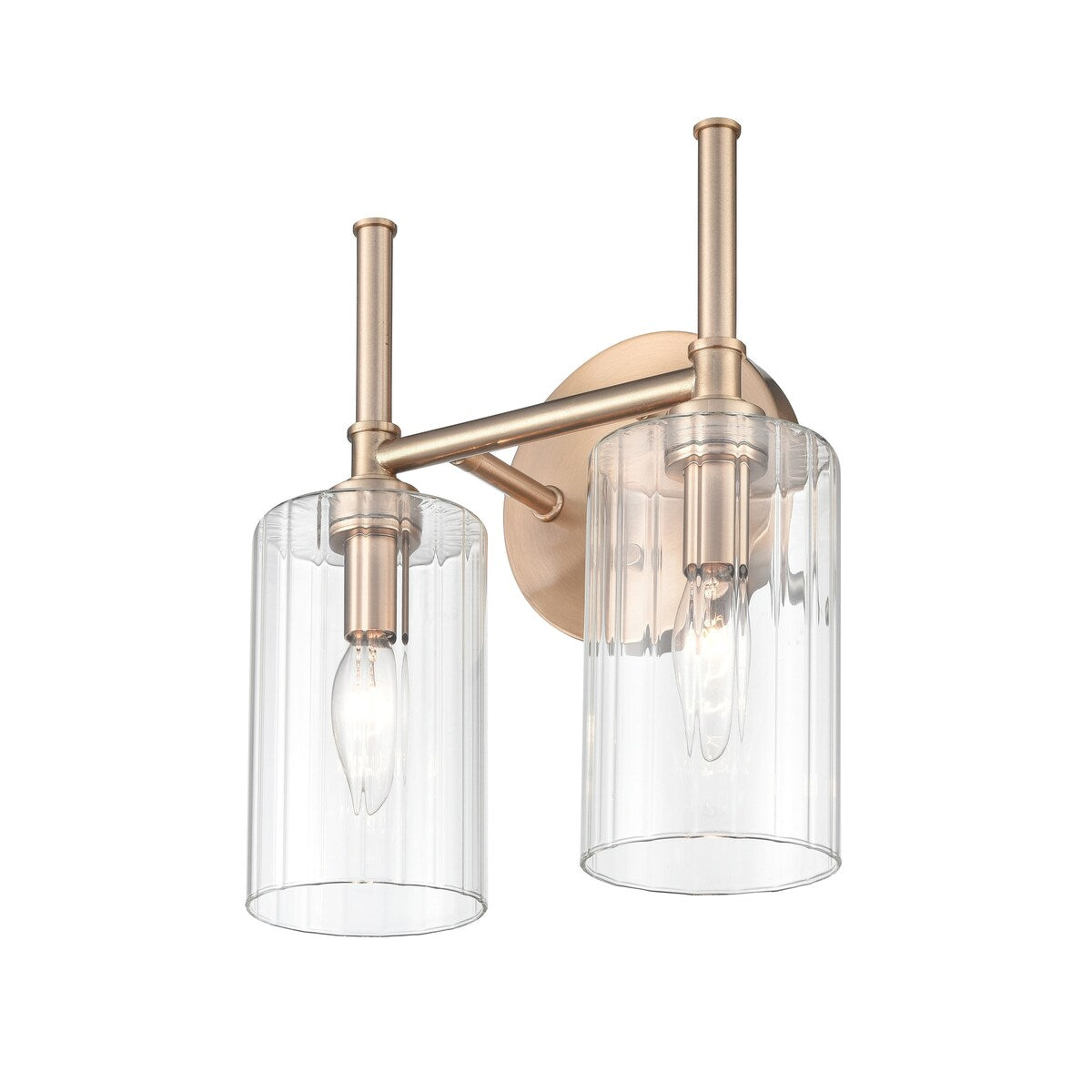 Millennium Lighting Chastine Badezimmer-Waschtischleuchte mit klaren, abgeschrägten Glasschirmen