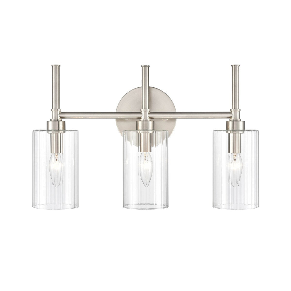 Millennium Lighting Chastine Badezimmer-Waschtischleuchte mit klaren, abgeschrägten Glasschirmen