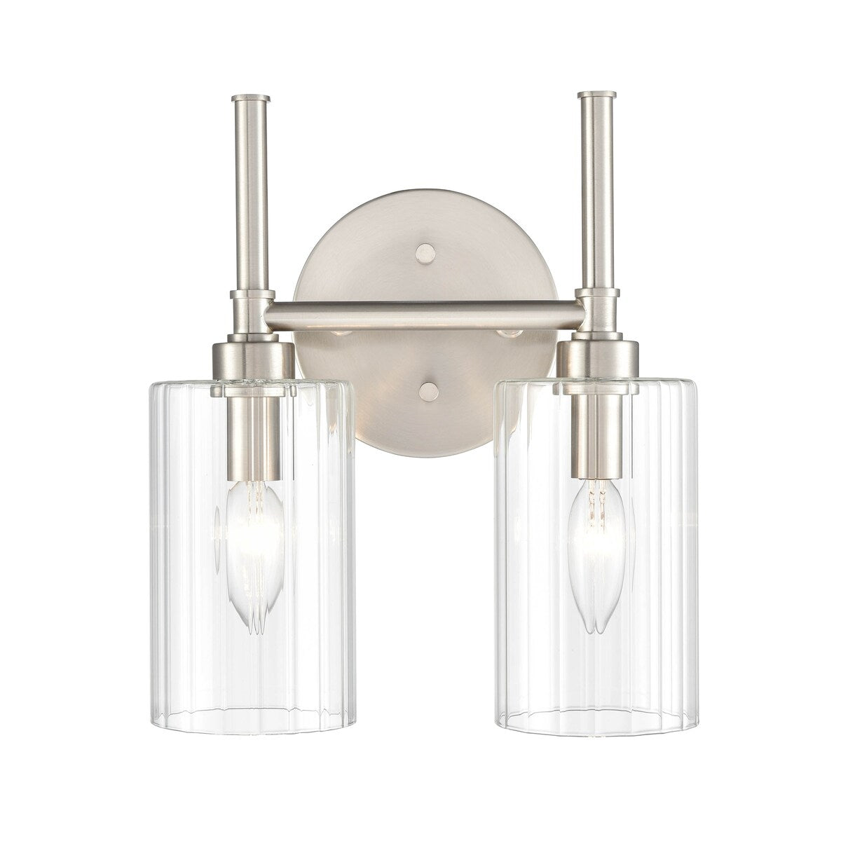 Millennium Lighting Chastine Badezimmer-Waschtischleuchte mit klaren, abgeschrägten Glasschirmen