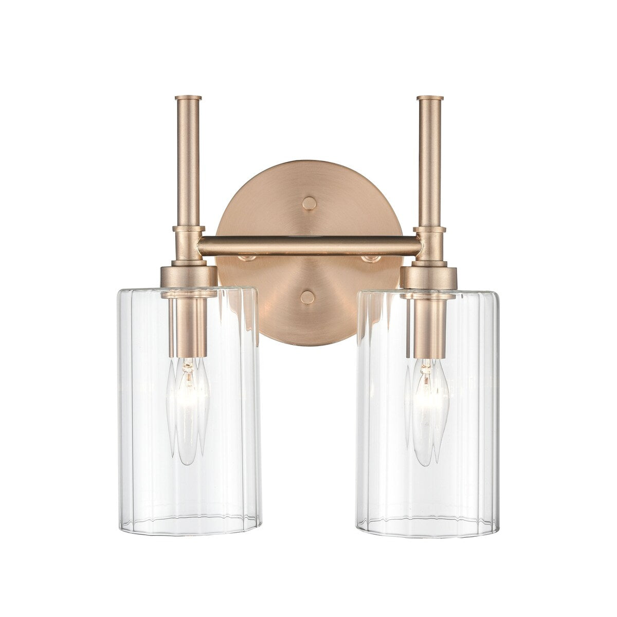 Millennium Lighting Chastine Badezimmer-Waschtischleuchte mit klaren, abgeschrägten Glasschirmen