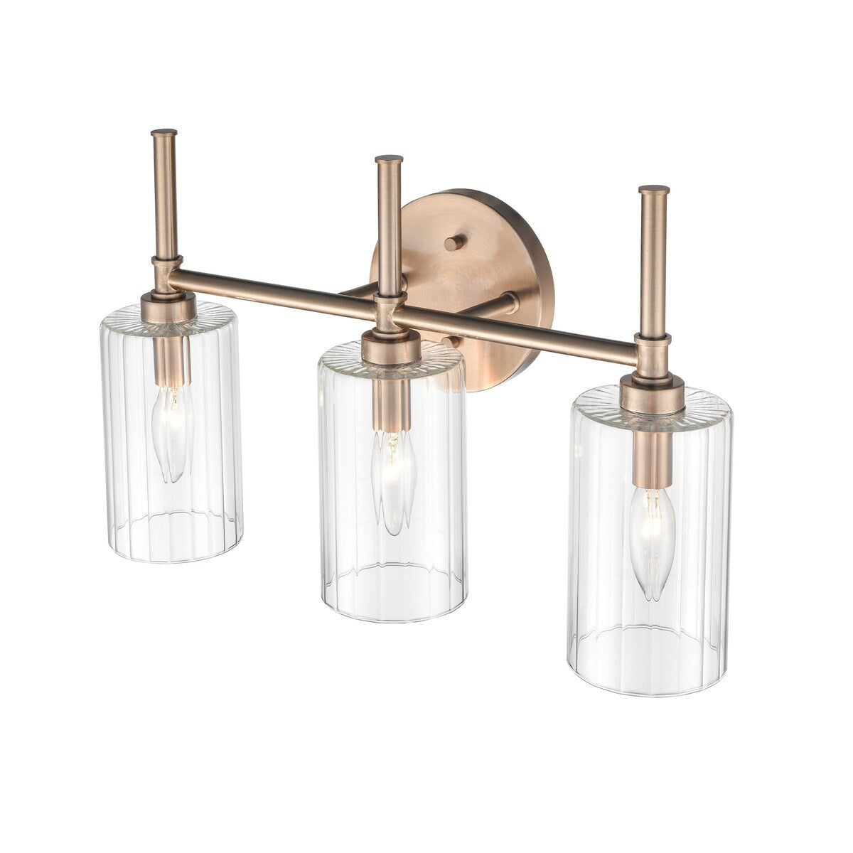 Millennium Lighting Chastine Badezimmer-Waschtischleuchte mit klaren, abgeschrägten Glasschirmen