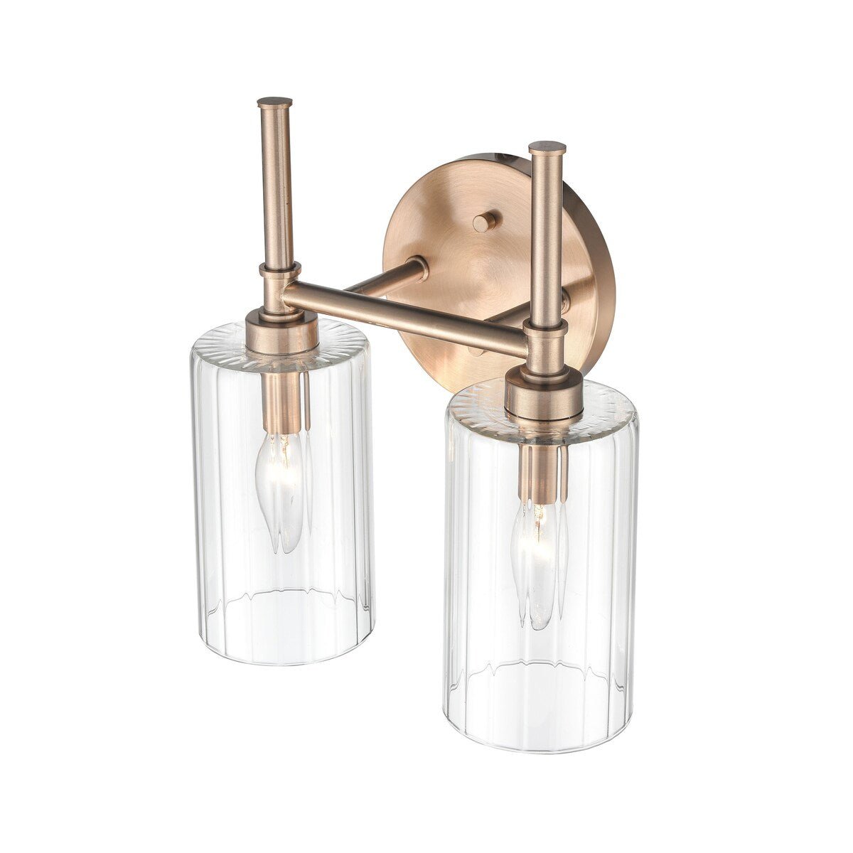 Millennium Lighting Chastine Badezimmer-Waschtischleuchte mit klaren, abgeschrägten Glasschirmen