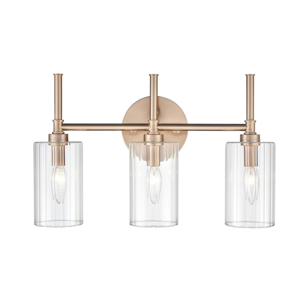 Millennium Lighting Chastine Badezimmer-Waschtischleuchte mit klaren, abgeschrägten Glasschirmen