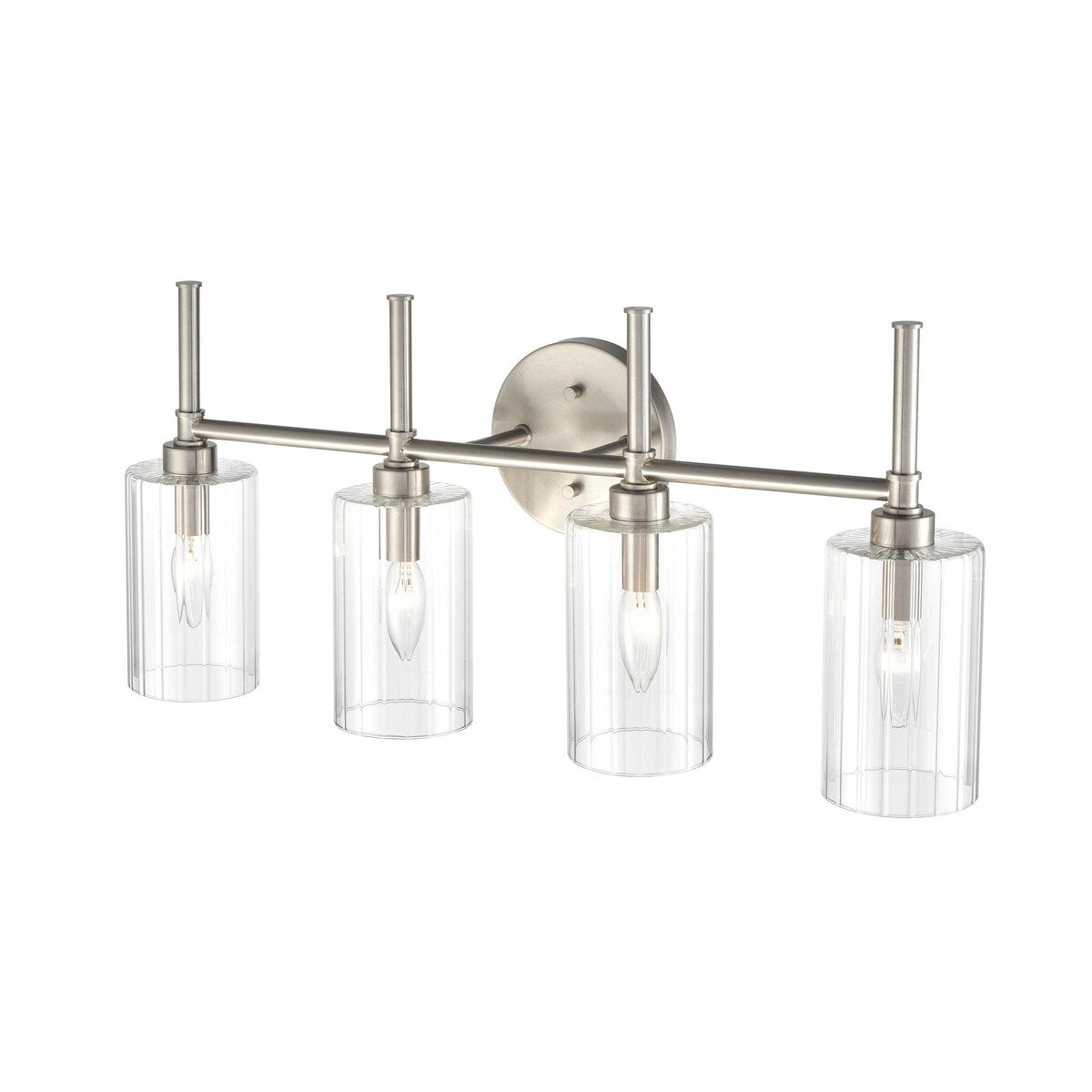 Millennium Lighting Chastine Badezimmer-Waschtischleuchte mit klaren, abgeschrägten Glasschirmen