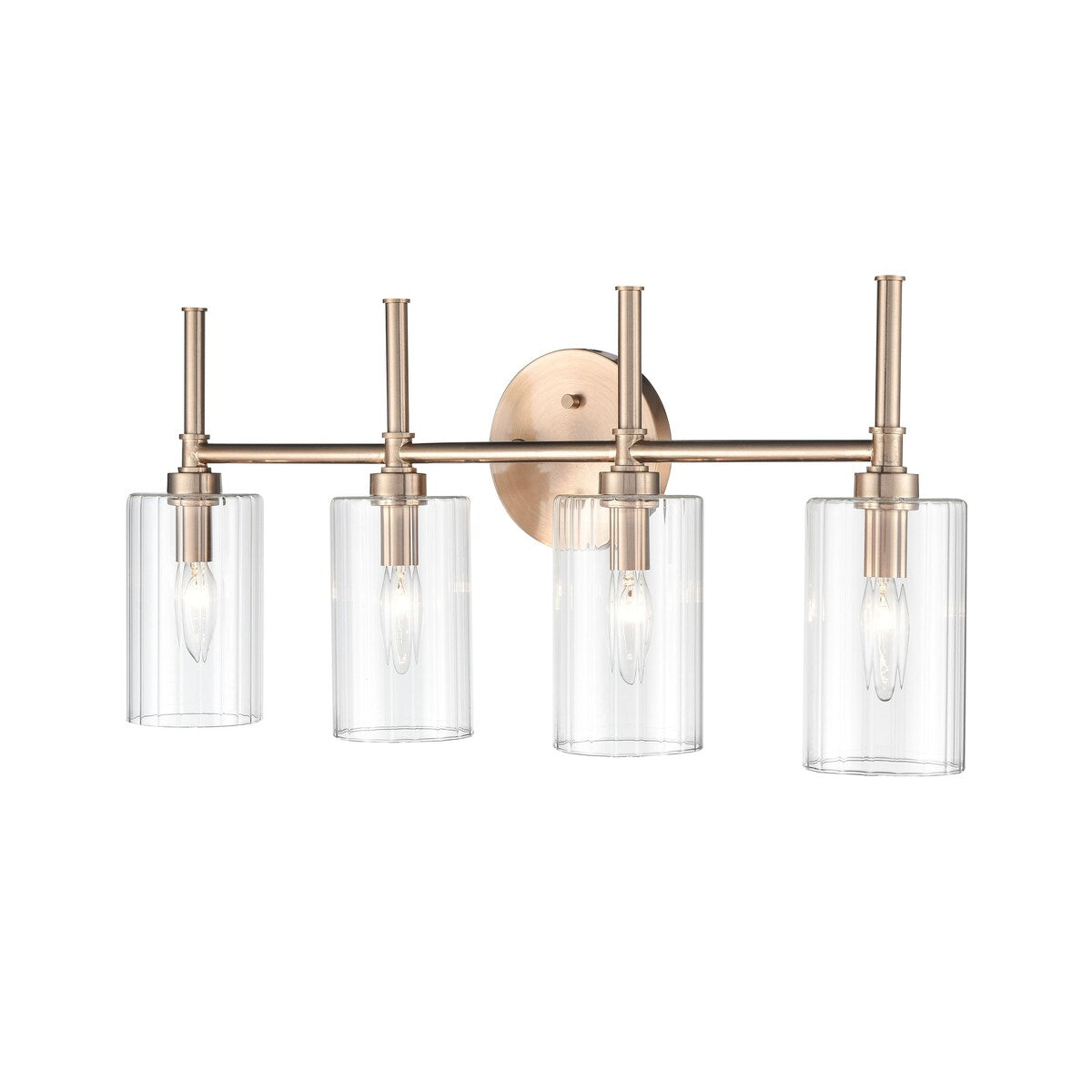 Millennium Lighting Chastine Badezimmer-Waschtischleuchte mit klaren, abgeschrägten Glasschirmen