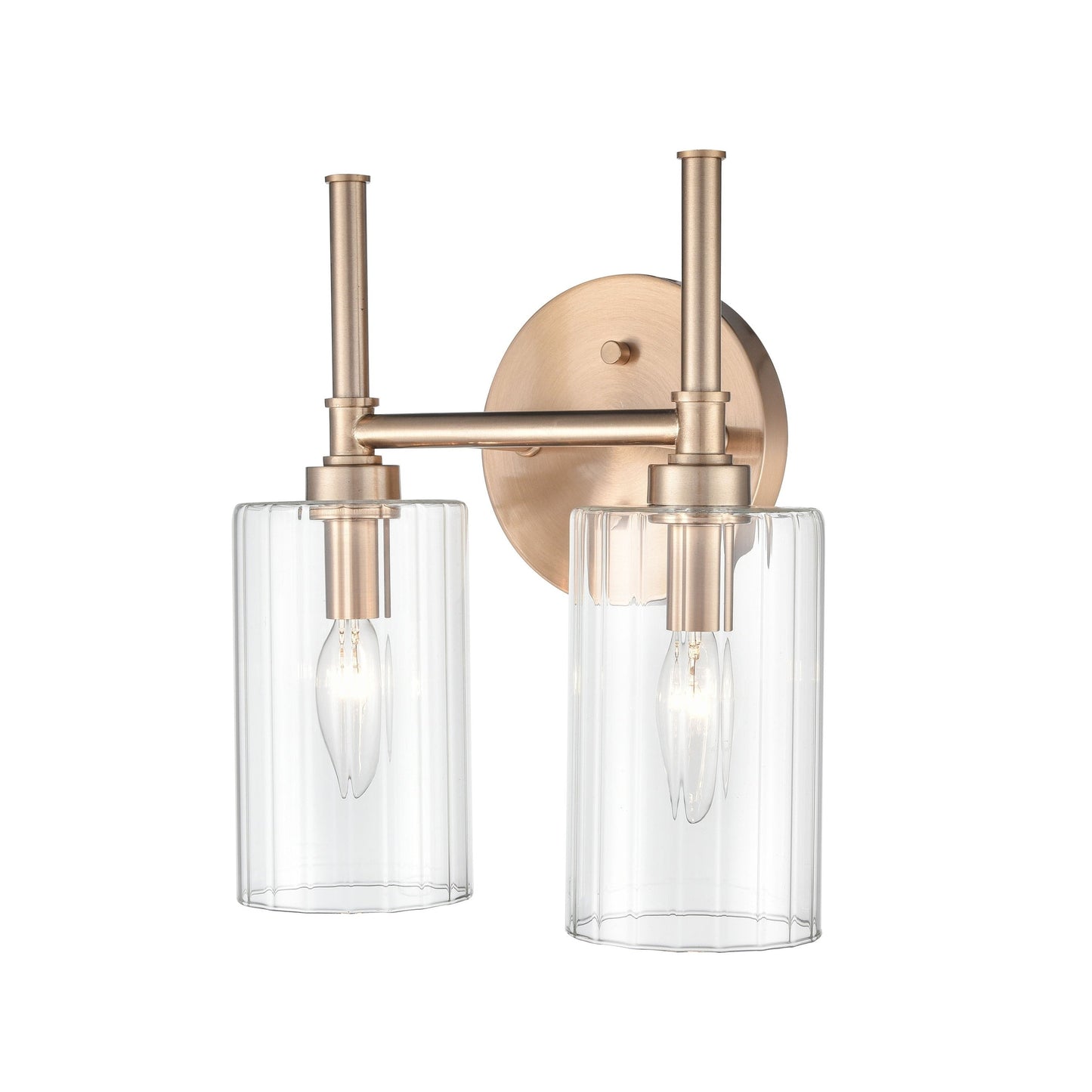 Millennium Lighting Chastine Badezimmer-Waschtischleuchte mit klaren, abgeschrägten Glasschirmen