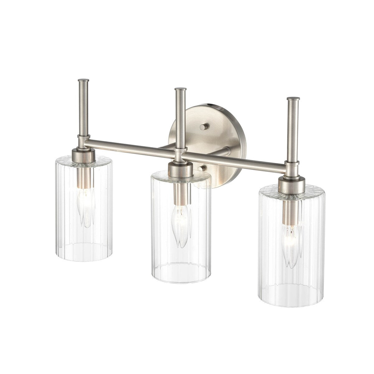 Millennium Lighting Chastine Badezimmer-Waschtischleuchte mit klaren, abgeschrägten Glasschirmen