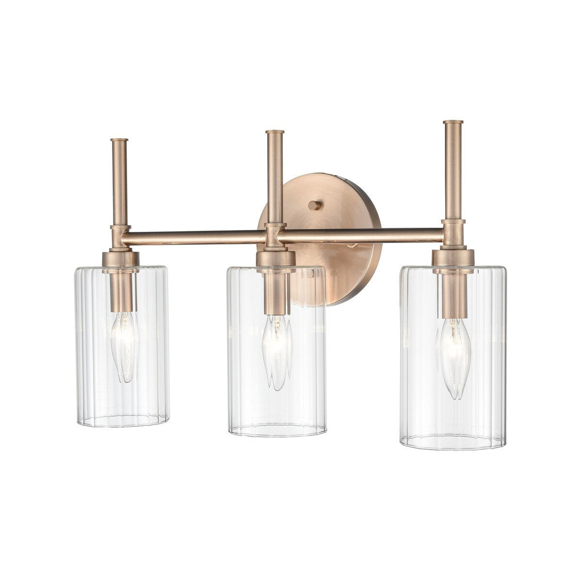 Millennium Lighting Chastine Badezimmer-Waschtischleuchte mit klaren, abgeschrägten Glasschirmen