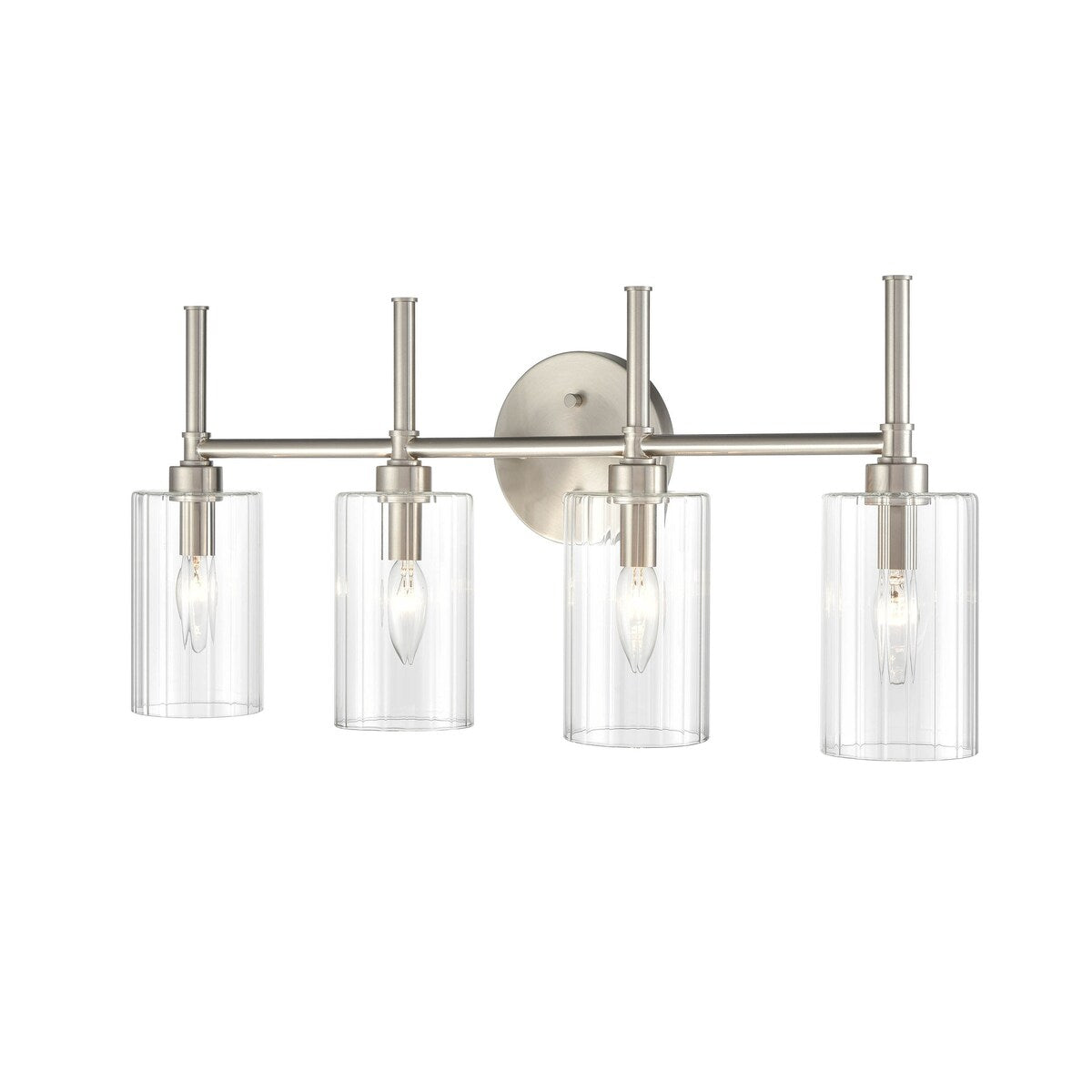 Millennium Lighting Chastine Badezimmer-Waschtischleuchte mit klaren, abgeschrägten Glasschirmen