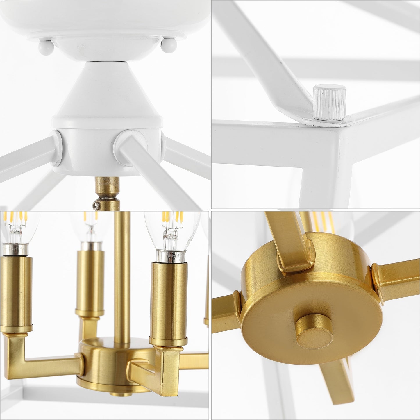 Milton Mini-Laterne, 4-flammig, Eisen, modernes Bauernhaus, LED-Deckenleuchte, von JONATHAN Y
