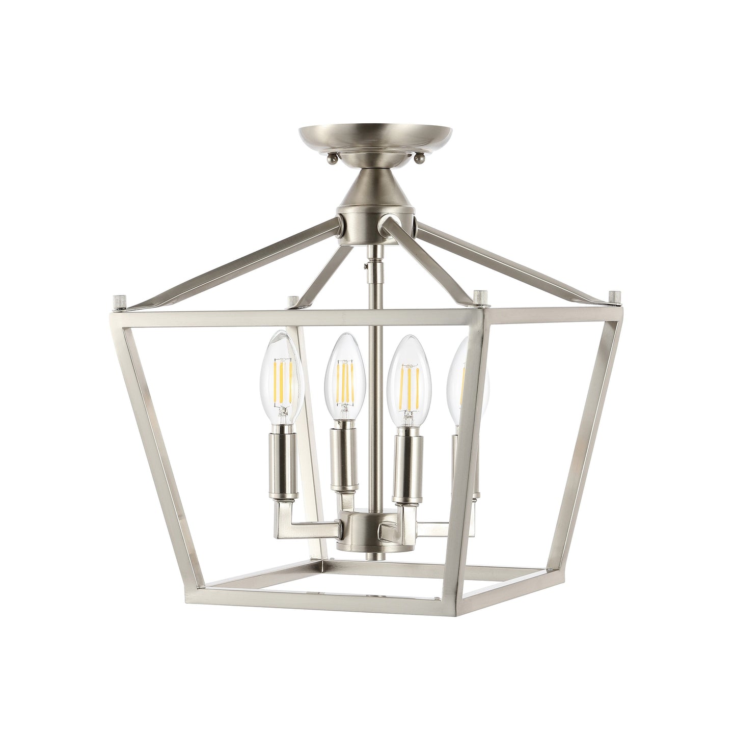 Milton Mini-Laterne, 4-flammig, Eisen, modernes Bauernhaus, LED-Deckenleuchte, von JONATHAN Y