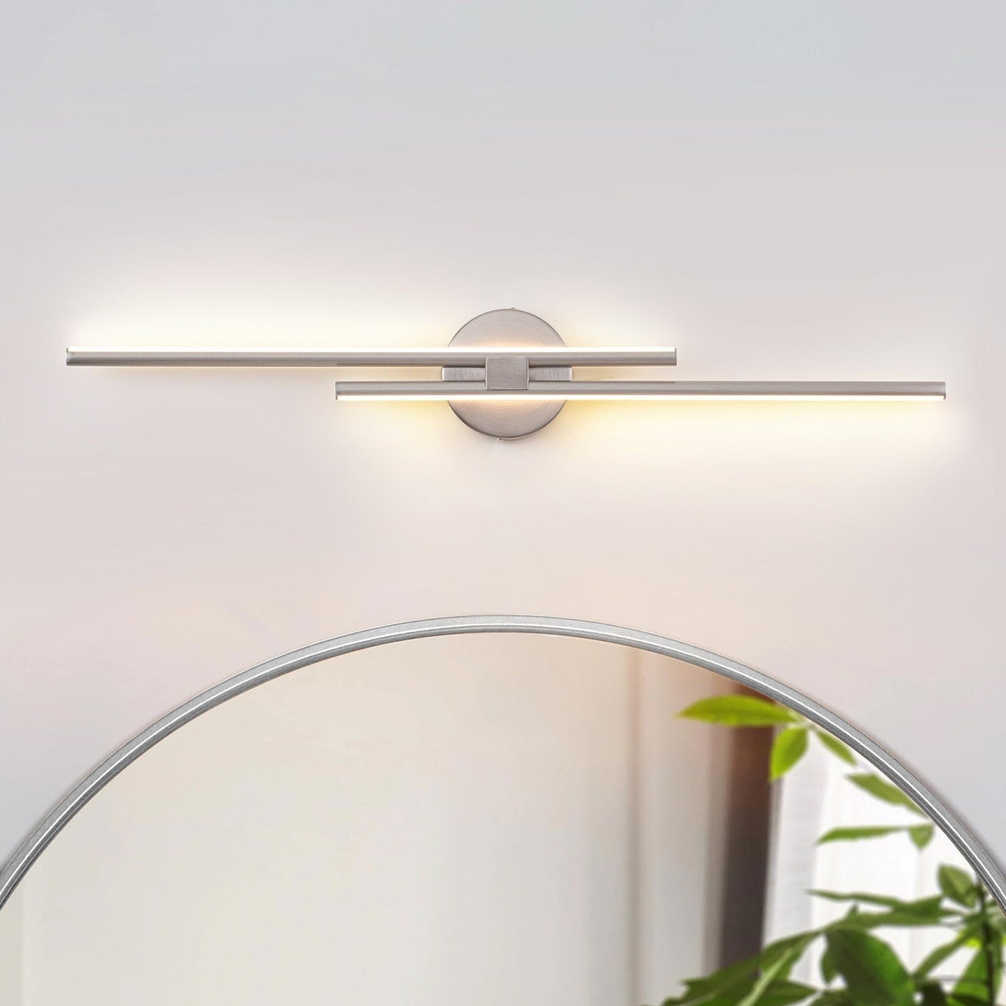 Minimalistische 2-flammige dimmbare LED-Waschtischleuchte, lineare Metall-Wandleuchte