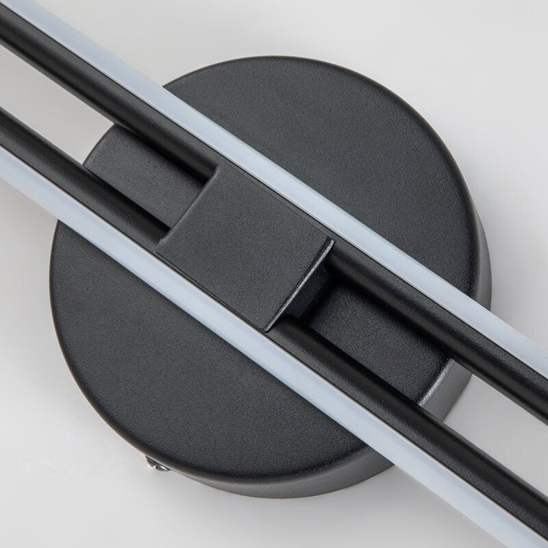 Minimalistische 2-flammige dimmbare LED-Waschtischleuchte, lineare Metall-Wandleuchte
