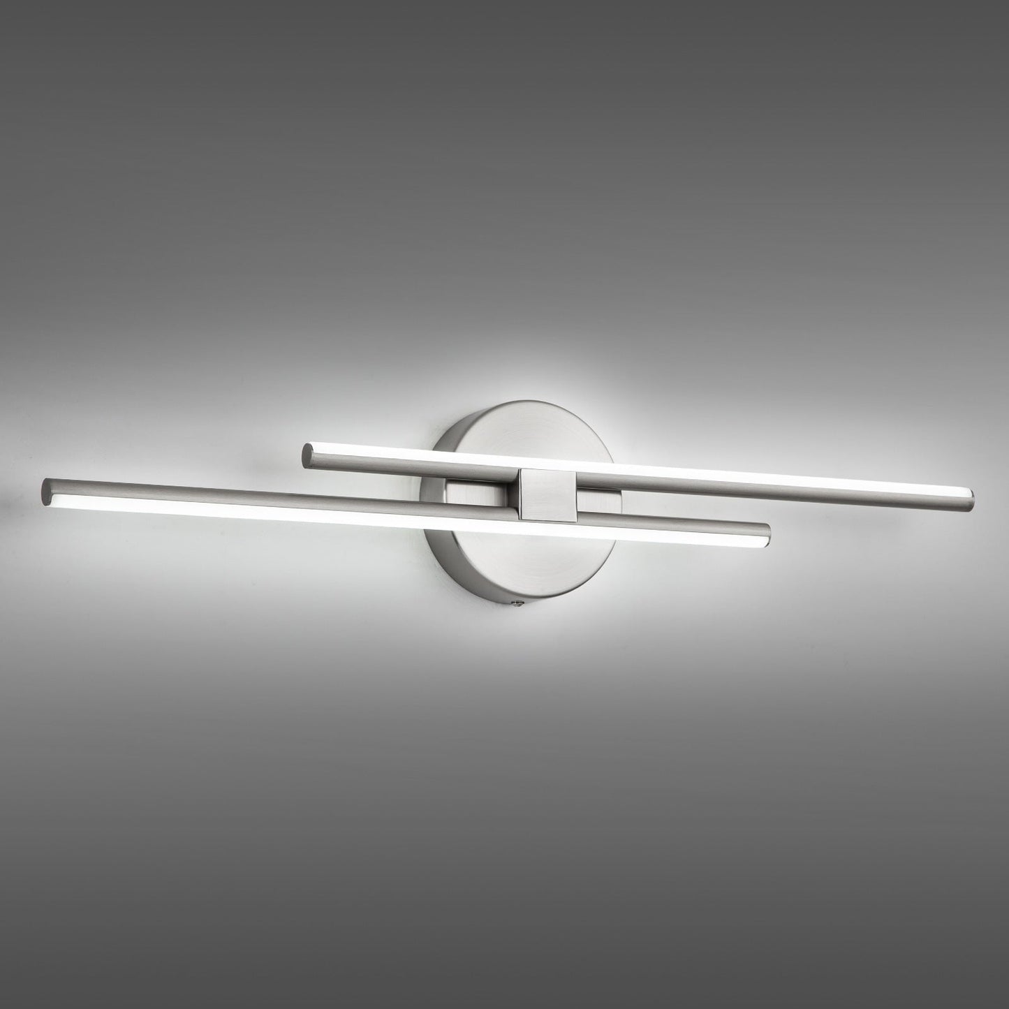 Minimalistische 2-flammige dimmbare LED-Waschtischleuchte, lineare Metall-Wandleuchte