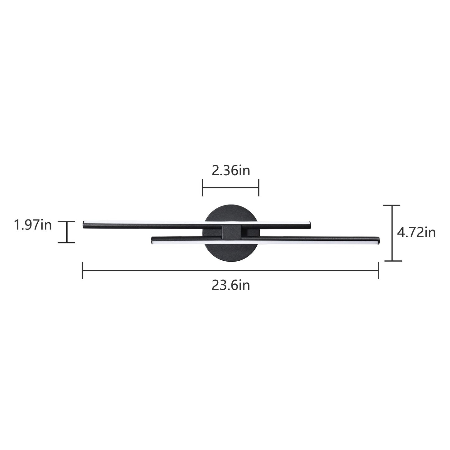 Minimalistische 2-flammige dimmbare LED-Waschtischleuchte, lineare Metall-Wandleuchte